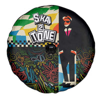 Ska Two Tone Spare Tire Cover with Colorful Checkerboard Music Art Carnival Festival - Wonder Print Shop