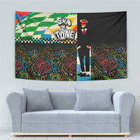 Ska Two Tone Tapestry with Colorful Checkerboard Music Art Carnival Festival - Wonder Print Shop