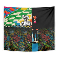 Ska Two Tone Tapestry with Colorful Checkerboard Music Art Carnival Festival - Wonder Print Shop