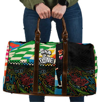 Ska Two Tone Travel Bag with Colorful Checkerboard Music Art Carnival Festival - Wonder Print Shop