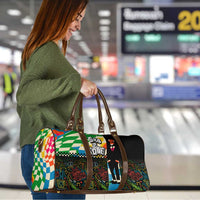 Ska Two Tone Travel Bag with Colorful Checkerboard Music Art Carnival Festival - Wonder Print Shop