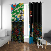 Ska Two Tone Window Curtain with Colorful Checkerboard Music Art Carnival Festival - Wonder Print Shop
