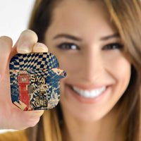 Ska 2 Tone AirPods Case Big Ben Dance Two Tone Blue Checkerboard - Wonder Print Shop
