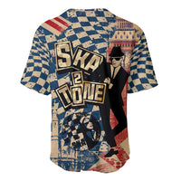Ska 2 Tone Baseball Jersey Big Ben Dance Two Tone Blue Checkerboard - Wonder Print Shop