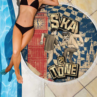 Ska 2 Tone Beach Blanket Big Ben Dance Two Tone Blue Checkerboard - Wonder Print Shop