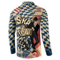 Ska 2 Tone Button Sweatshirt Big Ben Dance Two Tone Blue Checkerboard - Wonder Print Shop
