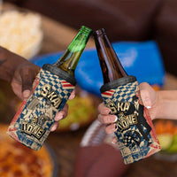 Ska 2 Tone 4 in 1 Can Cooler Tumbler Big Ben Dance Two Tone Blue Checkerboard - Wonder Print Shop