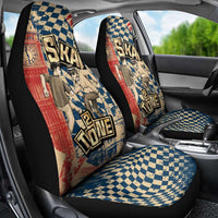 Ska 2 Tone Car Seat Cover Big Ben Dance Two Tone Blue Checkerboard - Wonder Print Shop