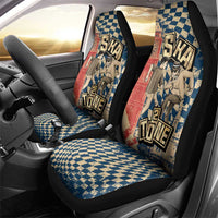 Ska 2 Tone Car Seat Cover Big Ben Dance Two Tone Blue Checkerboard - Wonder Print Shop
