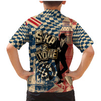 Ska 2 Tone Family Matching Mermaid Dress and Hawaiian Shirt Big Ben Dance Two Tone Blue Checkerboard - Wonder Print Shop