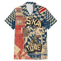 Ska 2 Tone Family Matching Mermaid Dress and Hawaiian Shirt Big Ben Dance Two Tone Blue Checkerboard - Wonder Print Shop