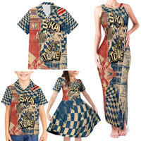 Ska 2 Tone Family Matching Tank Maxi Dress and Hawaiian Shirt Big Ben Dance Two Tone Blue Checkerboard - Wonder Print Shop