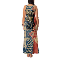 Ska 2 Tone Family Matching Tank Maxi Dress and Hawaiian Shirt Big Ben Dance Two Tone Blue Checkerboard - Wonder Print Shop