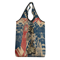 Ska 2 Tone Grocery Bag Big Ben Dance Two Tone Blue Checkerboard - Wonder Print Shop