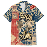 Ska 2 Tone Hawaiian Shirt Big Ben Dance Two Tone Blue Checkerboard - Wonder Print Shop