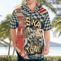 Ska 2 Tone Hawaiian Shirt Big Ben Dance Two Tone Blue Checkerboard - Wonder Print Shop