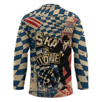 Ska 2 Tone Hockey Jersey Big Ben Dance Two Tone Blue Checkerboard - Wonder Print Shop