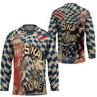 Ska 2 Tone Hockey Jersey Big Ben Dance Two Tone Blue Checkerboard - Wonder Print Shop