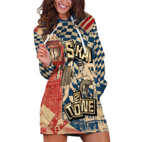 Ska 2 Tone Hoodie Dress Big Ben Dance Two Tone Blue Checkerboard - Wonder Print Shop