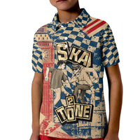 Ska 2 Tone Kid Polo Shirt Big Ben Dance Two Tone Blue Checkerboard - Wonder Print Shop