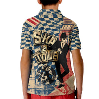 Ska 2 Tone Kid Polo Shirt Big Ben Dance Two Tone Blue Checkerboard - Wonder Print Shop