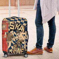 Ska 2 Tone Luggage Cover Big Ben Dance Two Tone Blue Checkerboard - Wonder Print Shop