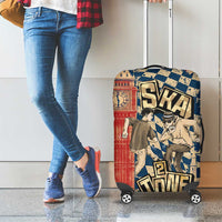 Ska 2 Tone Luggage Cover Big Ben Dance Two Tone Blue Checkerboard - Wonder Print Shop