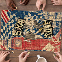 Ska 2 Tone Puzzle Big Ben Dance Two Tone Blue Checkerboard - Wonder Print Shop