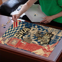 Ska 2 Tone Puzzle Big Ben Dance Two Tone Blue Checkerboard - Wonder Print Shop