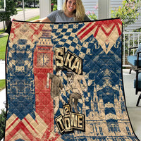 Ska 2 Tone Quilt Big Ben Dance Two Tone Blue Checkerboard - Wonder Print Shop