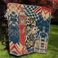 Ska 2 Tone Quilt Big Ben Dance Two Tone Blue Checkerboard - Wonder Print Shop