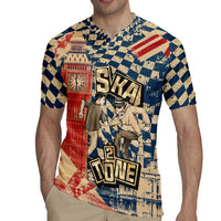 Ska 2 Tone Rugby Jersey Big Ben Dance Two Tone Blue Checkerboard - Wonder Print Shop