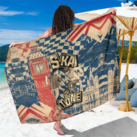 Ska 2 Tone Sarong Big Ben Dance Two Tone Blue Checkerboard - Wonder Print Shop