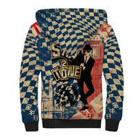 Ska 2 Tone Sherpa Hoodie Big Ben Dance Two Tone Blue Checkerboard - Wonder Print Shop