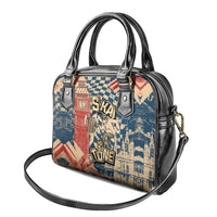Ska 2 Tone Shoulder Handbag Big Ben Dance Two Tone Blue Checkerboard - Wonder Print Shop