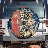 Ska 2 Tone Spare Tire Cover Big Ben Dance Two Tone Blue Checkerboard - Wonder Print Shop