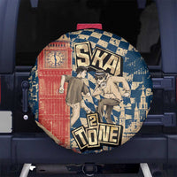 Ska 2 Tone Spare Tire Cover Big Ben Dance Two Tone Blue Checkerboard - Wonder Print Shop