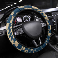 Ska 2 Tone Steering Wheel Cover Big Ben Dance Two Tone Blue Checkerboard - Wonder Print Shop