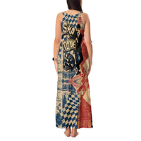 Ska 2 Tone Tank Maxi Dress Big Ben Dance Two Tone Blue Checkerboard - Wonder Print Shop