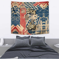 Ska 2 Tone Tapestry Big Ben Dance Two Tone Blue Checkerboard - Wonder Print Shop