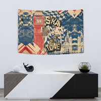 Ska 2 Tone Tapestry Big Ben Dance Two Tone Blue Checkerboard - Wonder Print Shop