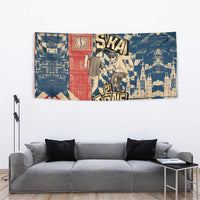 Ska 2 Tone Tapestry Big Ben Dance Two Tone Blue Checkerboard - Wonder Print Shop