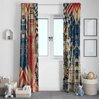 Ska 2 Tone Window Curtain Big Ben Dance Two Tone Blue Checkerboard - Wonder Print Shop