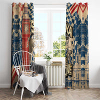 Ska 2 Tone Window Curtain Big Ben Dance Two Tone Blue Checkerboard - Wonder Print Shop