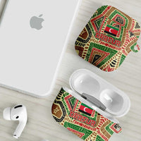 Darfur Sudan AirPods Case with Red Green Beige Tribal Pattern - Wonder Print Shop