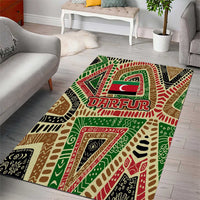Darfur Sudan Area Rug with Red Green Beige Tribal Pattern - Wonder Print Shop