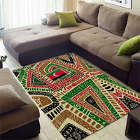 Darfur Sudan Area Rug with Red Green Beige Tribal Pattern - Wonder Print Shop