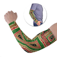Darfur Sudan Arm Sleeves with Red Green Beige Tribal Pattern - Wonder Print Shop