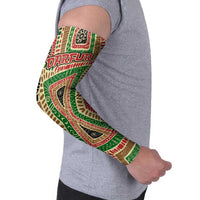 Darfur Sudan Arm Sleeves with Red Green Beige Tribal Pattern - Wonder Print Shop