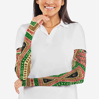 Darfur Sudan Arm Sleeves with Red Green Beige Tribal Pattern - Wonder Print Shop